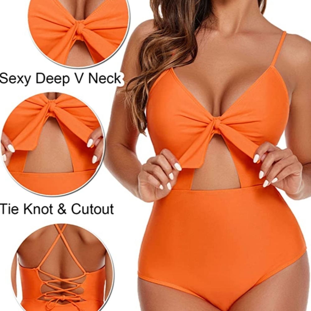 Orange One Piece Swimsuit